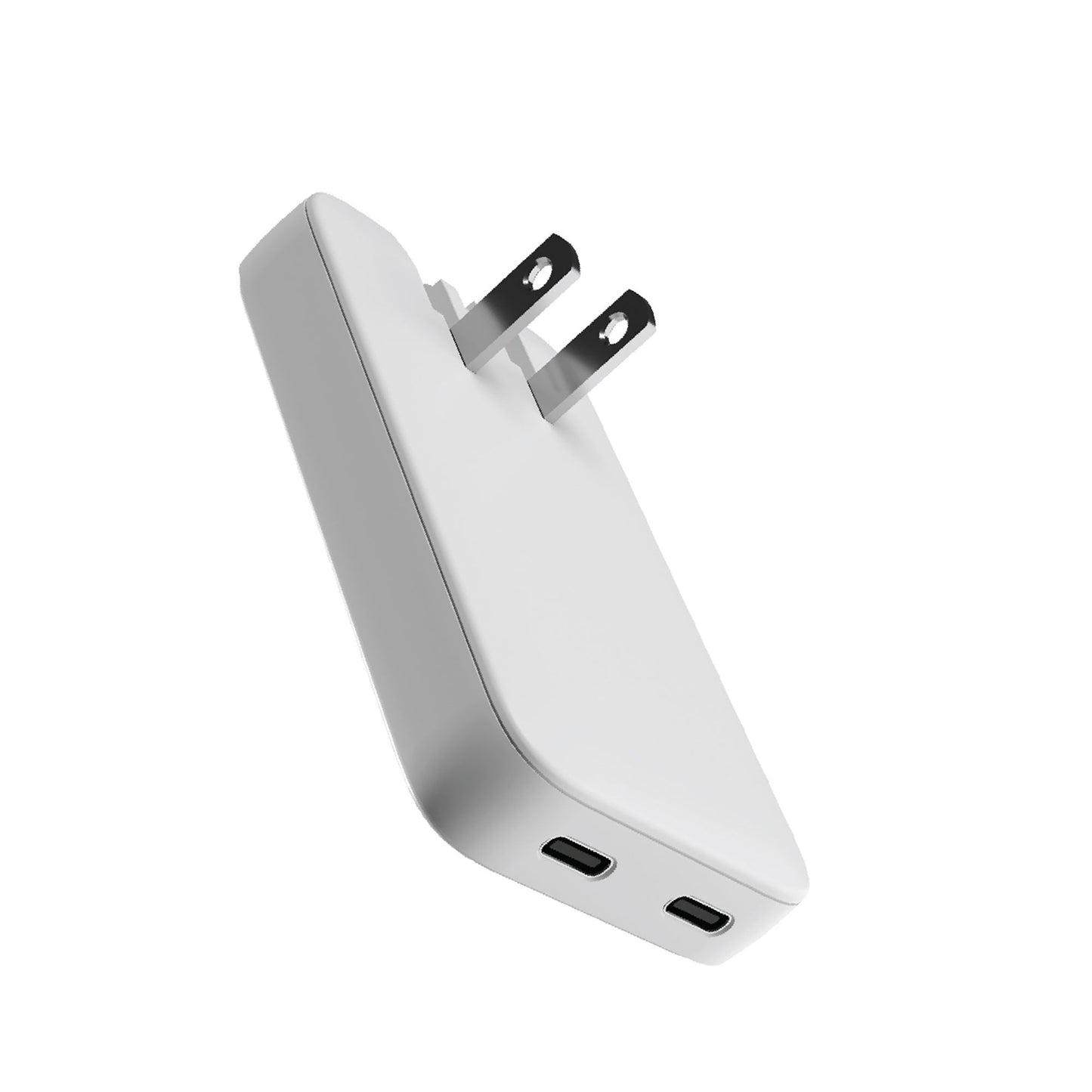 65W GAN DUAL USB-C PORT WALL CHARGER WHITE