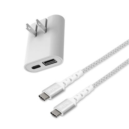 20W AC PRO WALL CHARGER + USB-C TO USB-C CABLE W/ POWER DELIVERY WHITE
