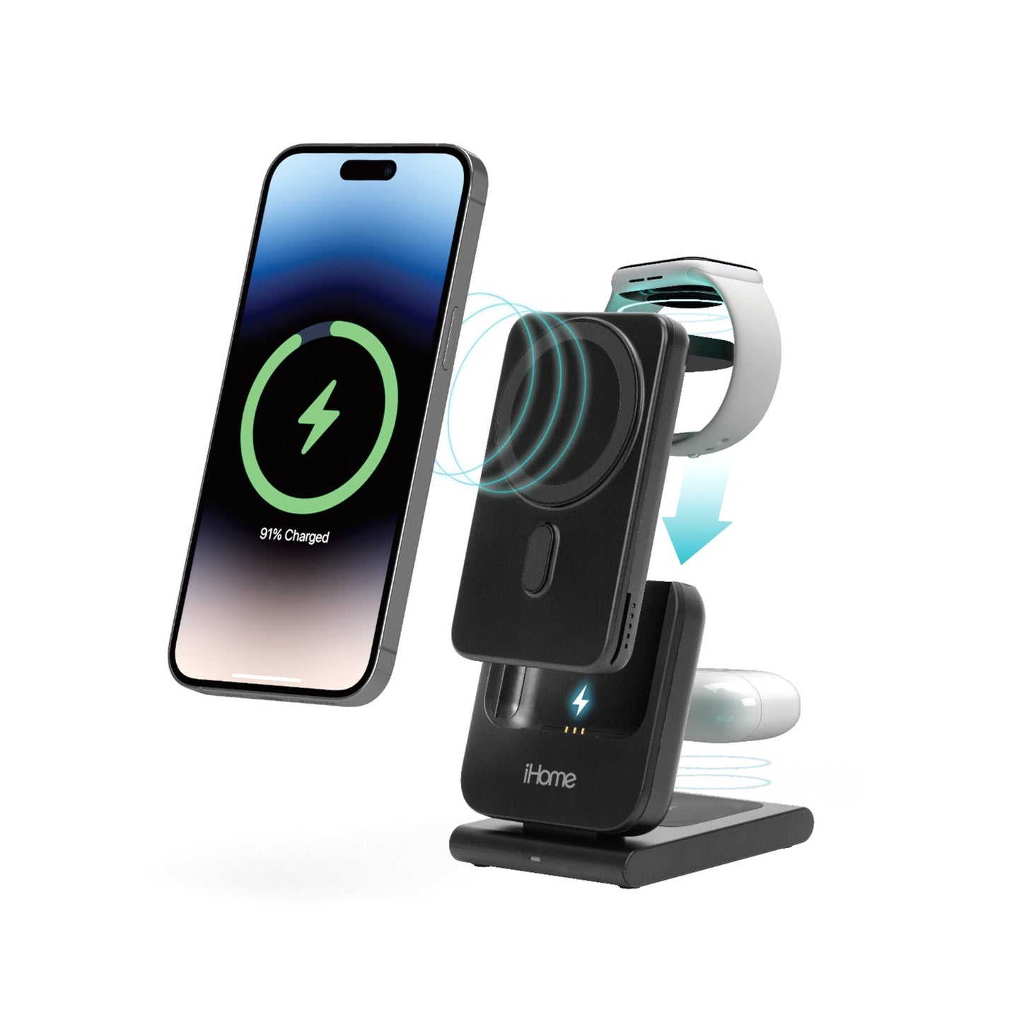 5000MAH 3-IN-1 MAG POWER BANK W/ CHARGING DOCK