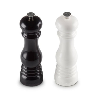 PETITE SALT AND PEPPER MILL SET BLACK & WHITE