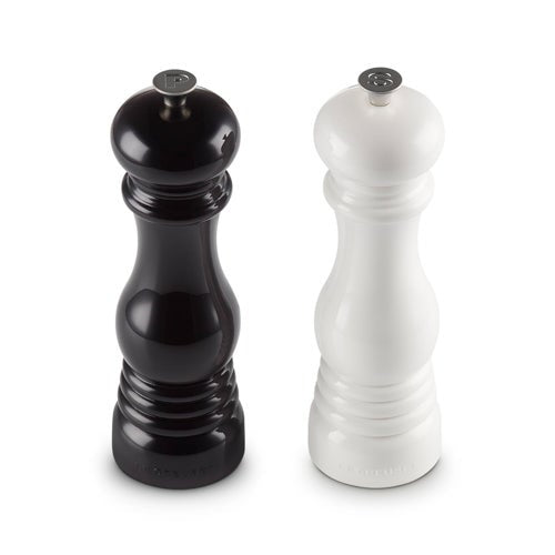 PETITE SALT AND PEPPER MILL SET BLACK & WHITE