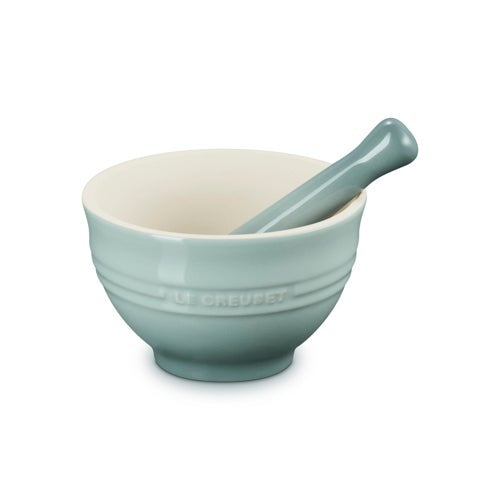 10OZ STONEWARE MORTAR AND PESTLE SET SEA SALT