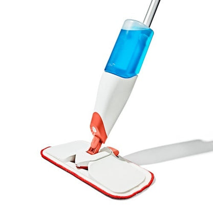 MICROFIBER SPRAY MOP WITH SLIDE-OUT SCRUBBER