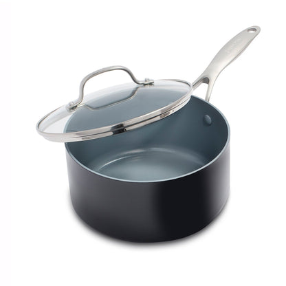 VALENCIA PRO CERAMIC NONSTICK 2QT SAUCEPAN W/ LID GRAY