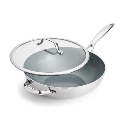 VALENCIA PRO STAINLESS STEEL 12" WOK W/ LID