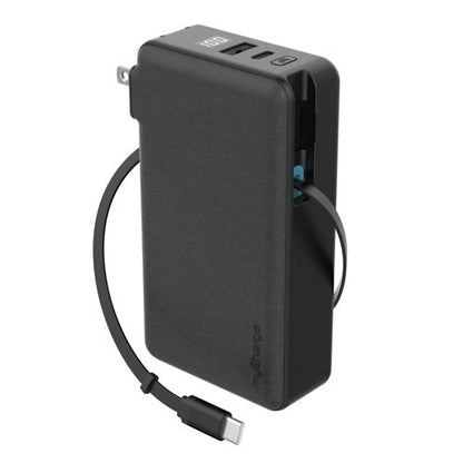 RETRACTACHARGER 10K POWER BANK W/ RETRACTABLE CABLE