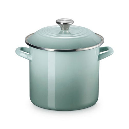 8QT ENAMEL ON STEEL COVERED STOCKPOT SEA SALT