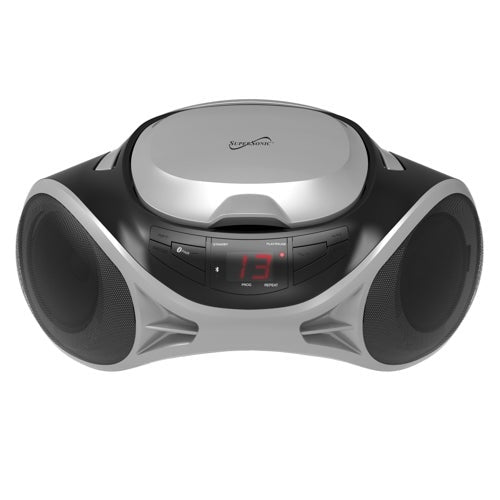 PORTABLE AM/FM RADIO CD PLAYER W/ BLUETOOTH SILVER