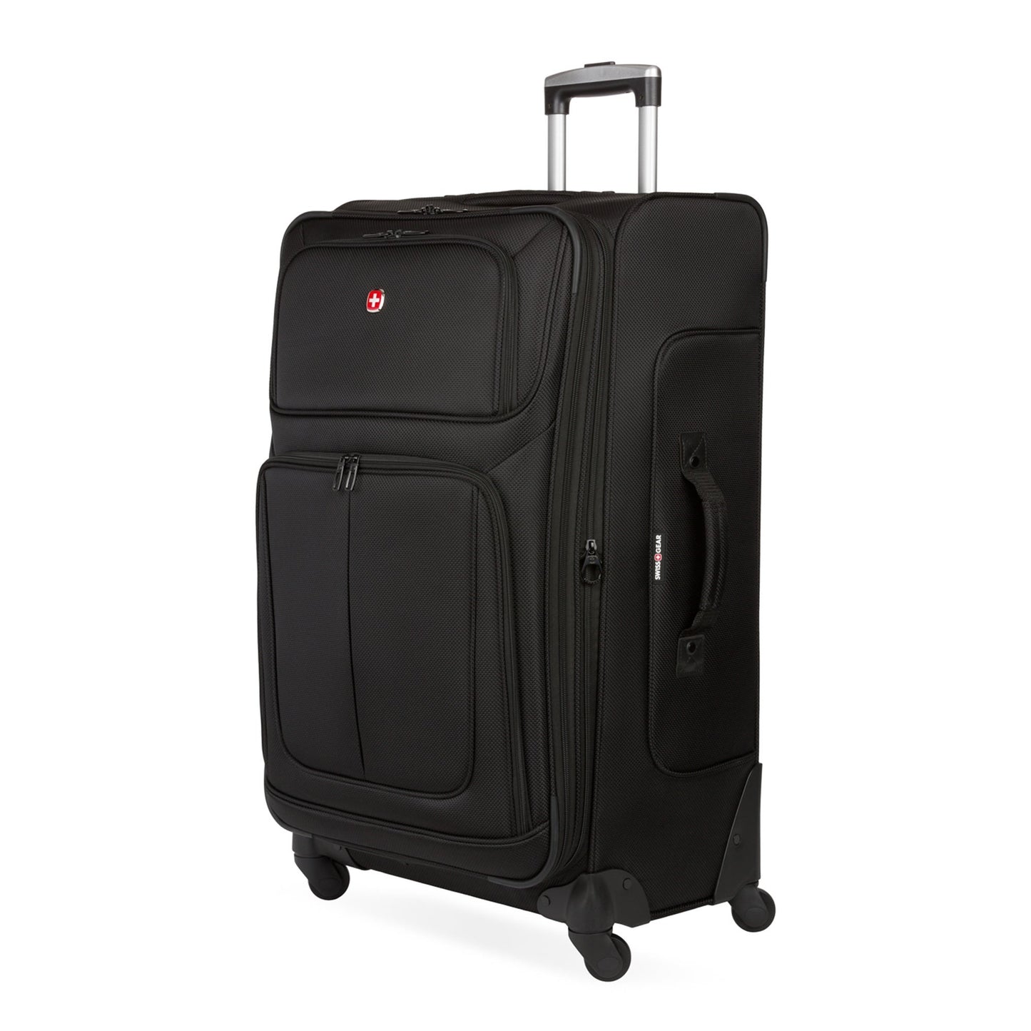 THE SION LARGE SOFTSIDE CHECKED SPINNER BLACK