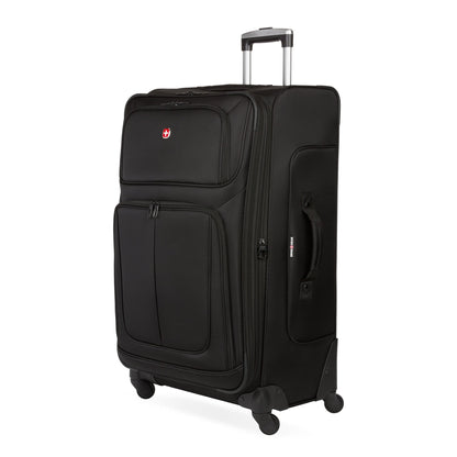 THE SION LARGE SOFTSIDE CHECKED SPINNER BLACK