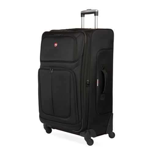 THE SION LARGE SOFTSIDE CHECKED SPINNER BLACK