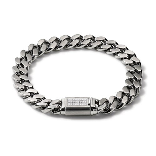 LATIN GRAMMY CLASSIC STAINLESS STEEL & DIAMOND CHAIN LINK BRACELET - LARGE