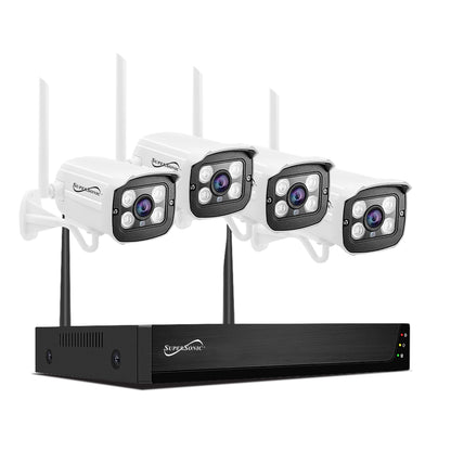 8-CHANNEL HD WIRELESS SECURITY SYSTEM W/ 4 INDOOR/OUTDOOR CAMERAS