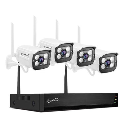 8-CHANNEL HD WIRELESS SECURITY SYSTEM W/ 4 INDOOR/OUTDOOR CAMERAS