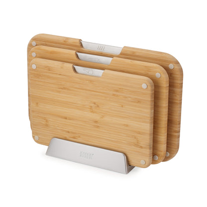 NEST 3PC BAMBOO CUTTING BOARD SET W/ STAND