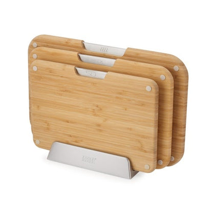 NEST 3PC BAMBOO CUTTING BOARD SET W/ STAND