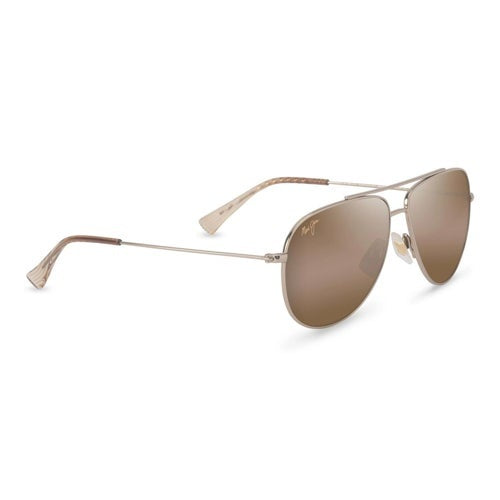 HAU'OLI XS POLARIZED SUNGLASSES, SHINY LIGHT GOLD & BROWN FRAME, HCL BRONZE LENS
