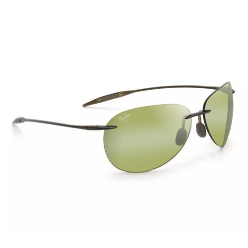 SUGAR BEACH POLARIZED SUNGLASSES SHINY KHAKI GREEN FRAME MAUI HT LENS