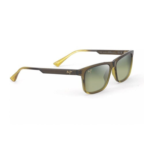 OKINA POLARIZED SUNGLASSES SHINY MIL GREEN FRAME MAUI HT LENS