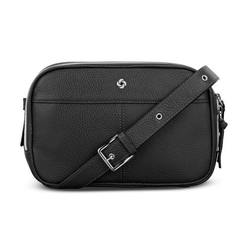 MOBILE SOLUTION 2 LEATHER CROSSBODY BLACK