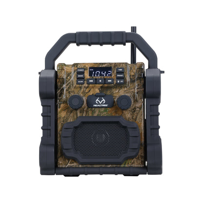 REALTREE JOBSITE WIRELESS SOLAR POWER RADIO SPEAKER W/ FLASHLIGHT