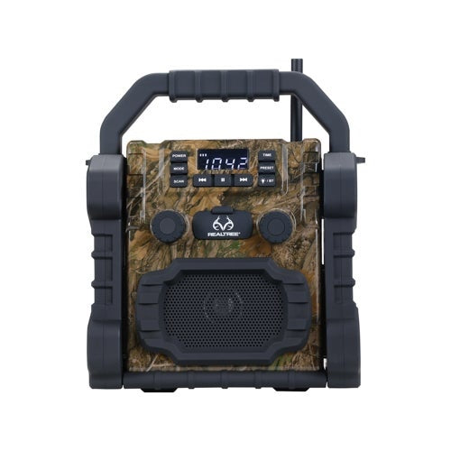 REALTREE JOBSITE WIRELESS SOLAR POWER RADIO SPEAKER W/ FLASHLIGHT