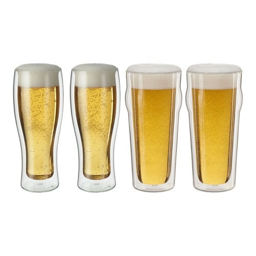 SORRENTO 4PC DOUBLE WALL BEER GLASS SET