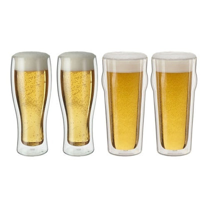 SORRENTO 4PC DOUBLE WALL BEER GLASS SET