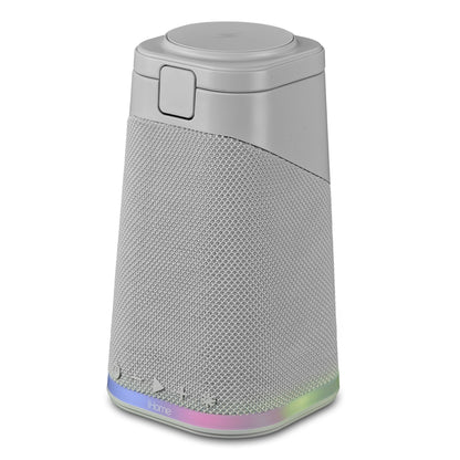 POWER TOWER TRIPLE WIRELESS CHARGING STAND W/ BLUETOOTH SPEAKER LIGHT GRAY