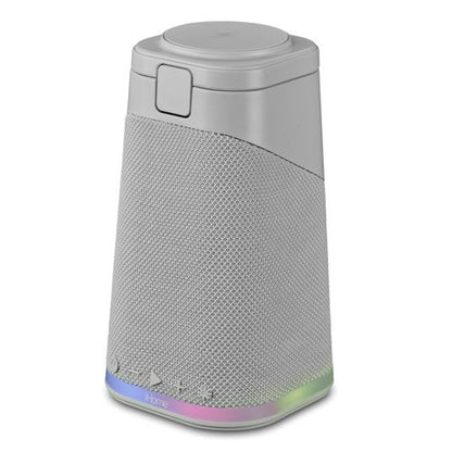 POWER TOWER TRIPLE WIRELESS CHARGING STAND W/ BLUETOOTH SPEAKER LIGHT GRAY
