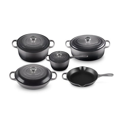 9PC SIGNATURE CAST IRON COOKWARE SET OYSTER