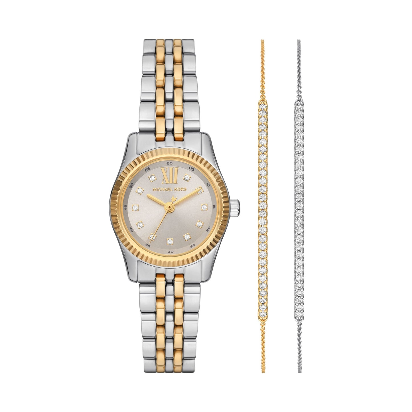 LADIES LEXINGTON GOLD & SILVER-TONE STAINLESS STEEL WATCH & BRACELET GIFT SET