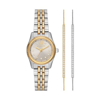 LADIES LEXINGTON GOLD & SILVER-TONE STAINLESS STEEL WATCH & BRACELET GIFT SET