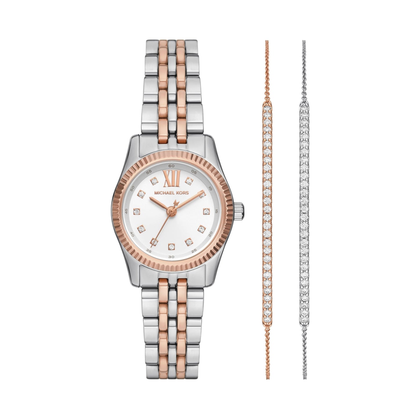 LADIES LEXINGTON RG & SILVER-TONE STAINLESS STEEL WATCH & BRACELET GIFT SET