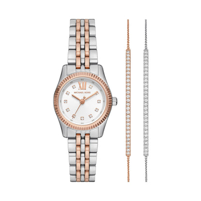 LADIES LEXINGTON RG & SILVER-TONE STAINLESS STEEL WATCH & BRACELET GIFT SET
