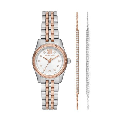 LADIES LEXINGTON RG & SILVER-TONE STAINLESS STEEL WATCH & BRACELET GIFT SET