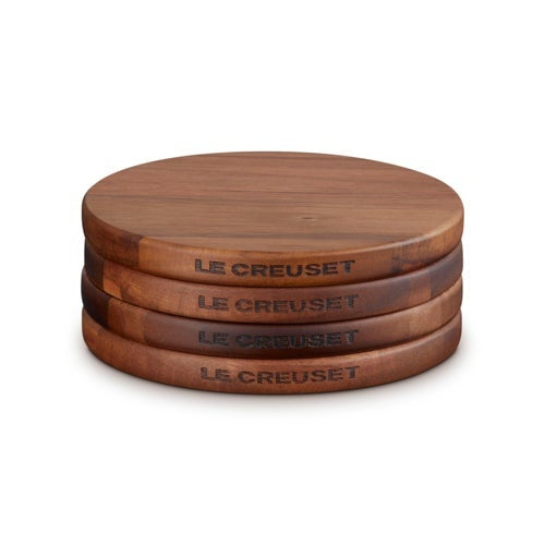 4PC GOURMAND COLLECTION PETITE MAGNETIC WOODEN TRIVET SET