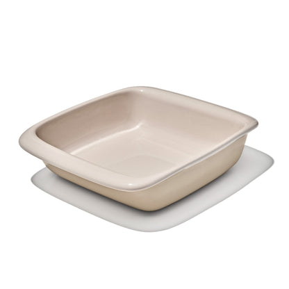 2QT SQUARE STONEWARE BAKING DISH BISCUIT
