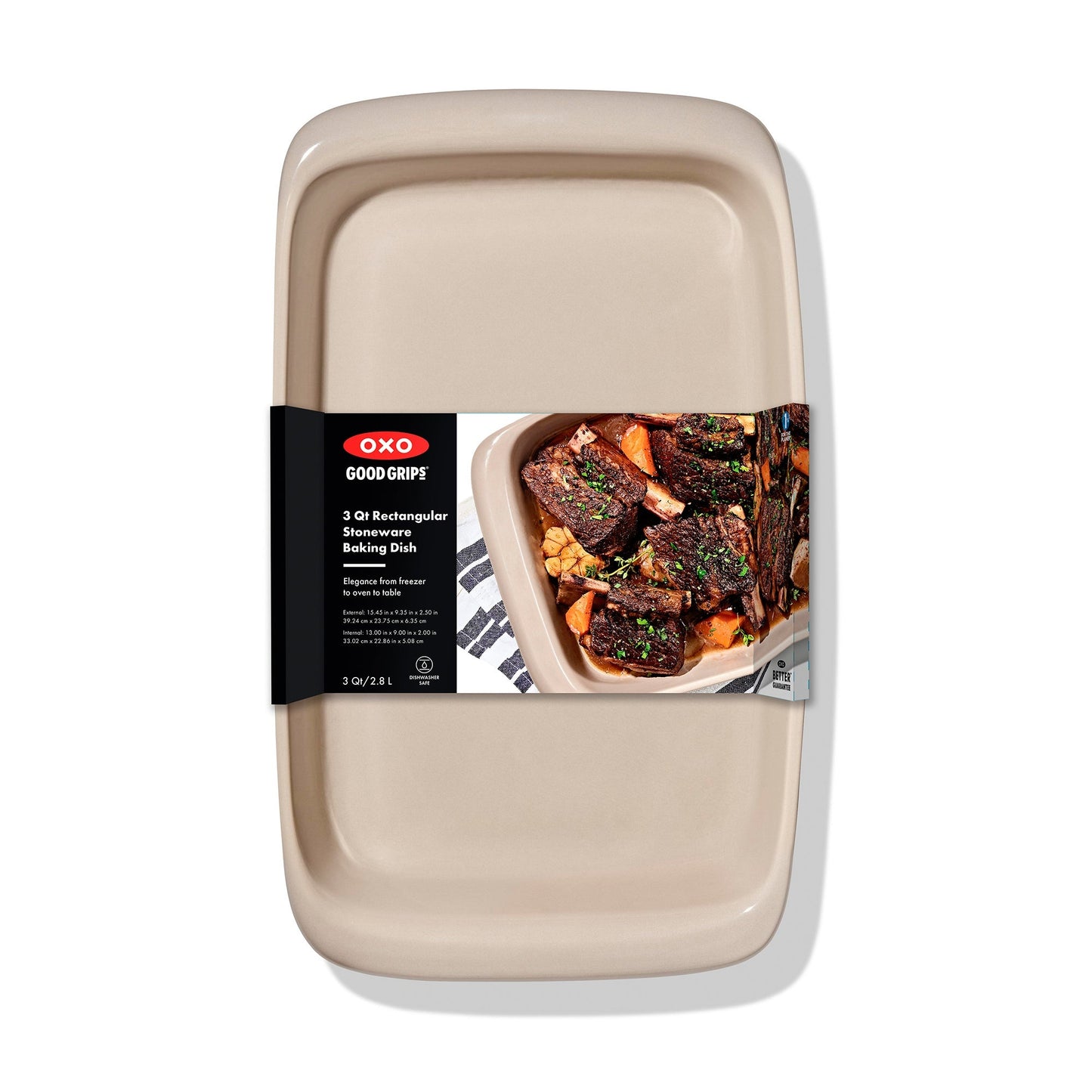 3QT RECTANGULAR STONEWARE BAKING DISH STORM BLUE
