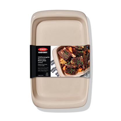 3QT RECTANGULAR STONEWARE BAKING DISH STORM BLUE