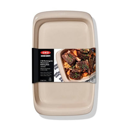 3QT RECTANGULAR STONEWARE BAKING DISH STORM BLUE