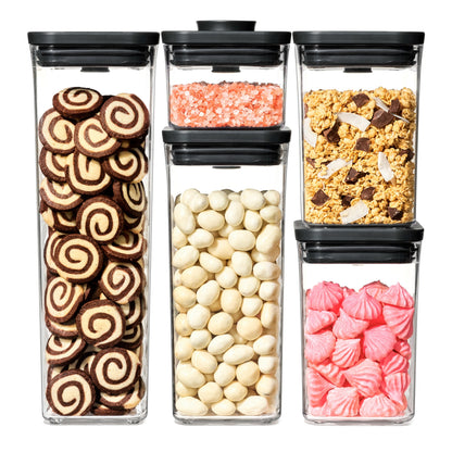 GOOD GRIPS 5PC POP CONTAINER SET MATTE BLACK