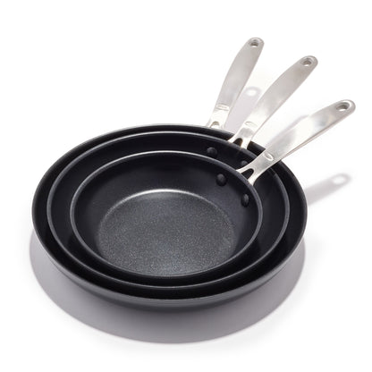 ENHANCED 3PC CERAMIC NONSTICK FRYPAN SET
