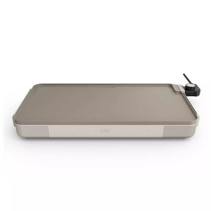 12" X 22" CERAMIC GRIDDLE W/ WARMING TRAY, OATMILK