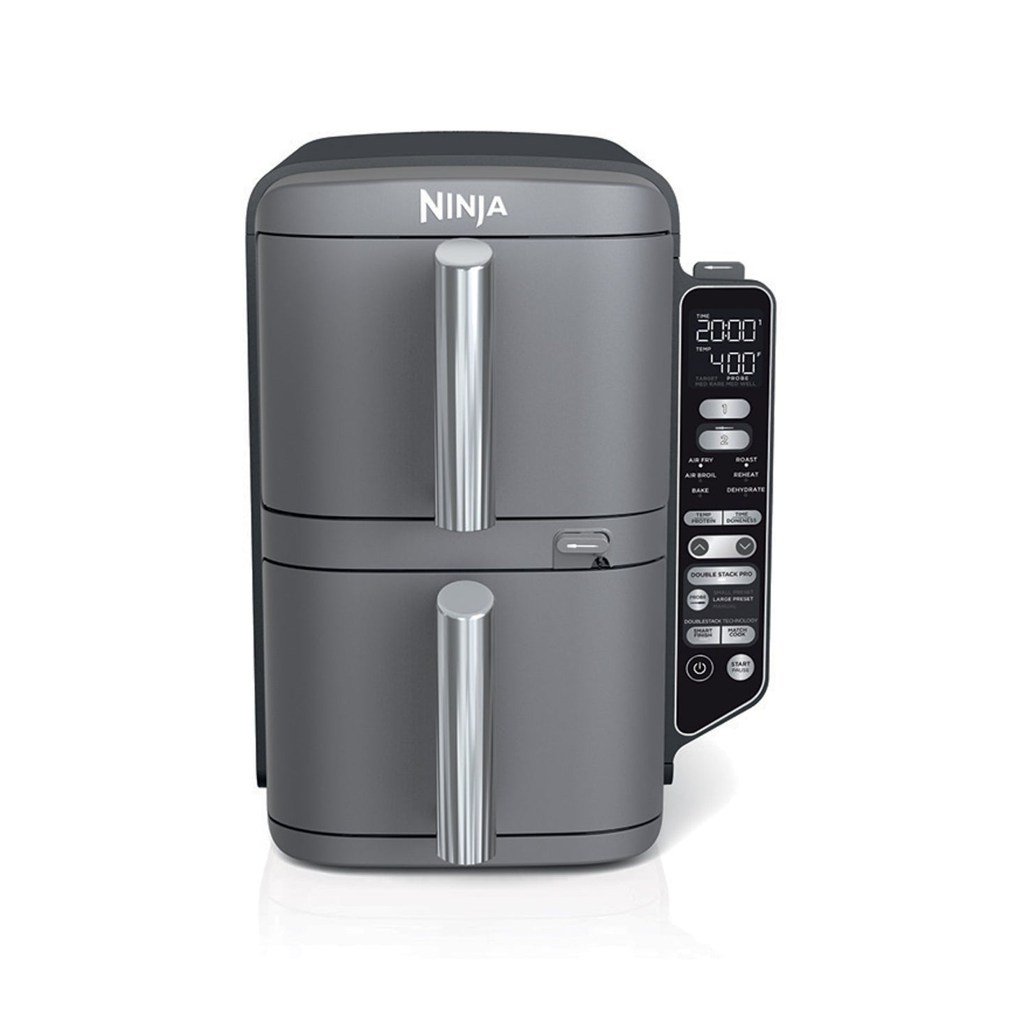 DOUBLESTACK XL DOUBLE BASKET SMART AIR FRYER W/ THERMOMETER DEEP GRAY