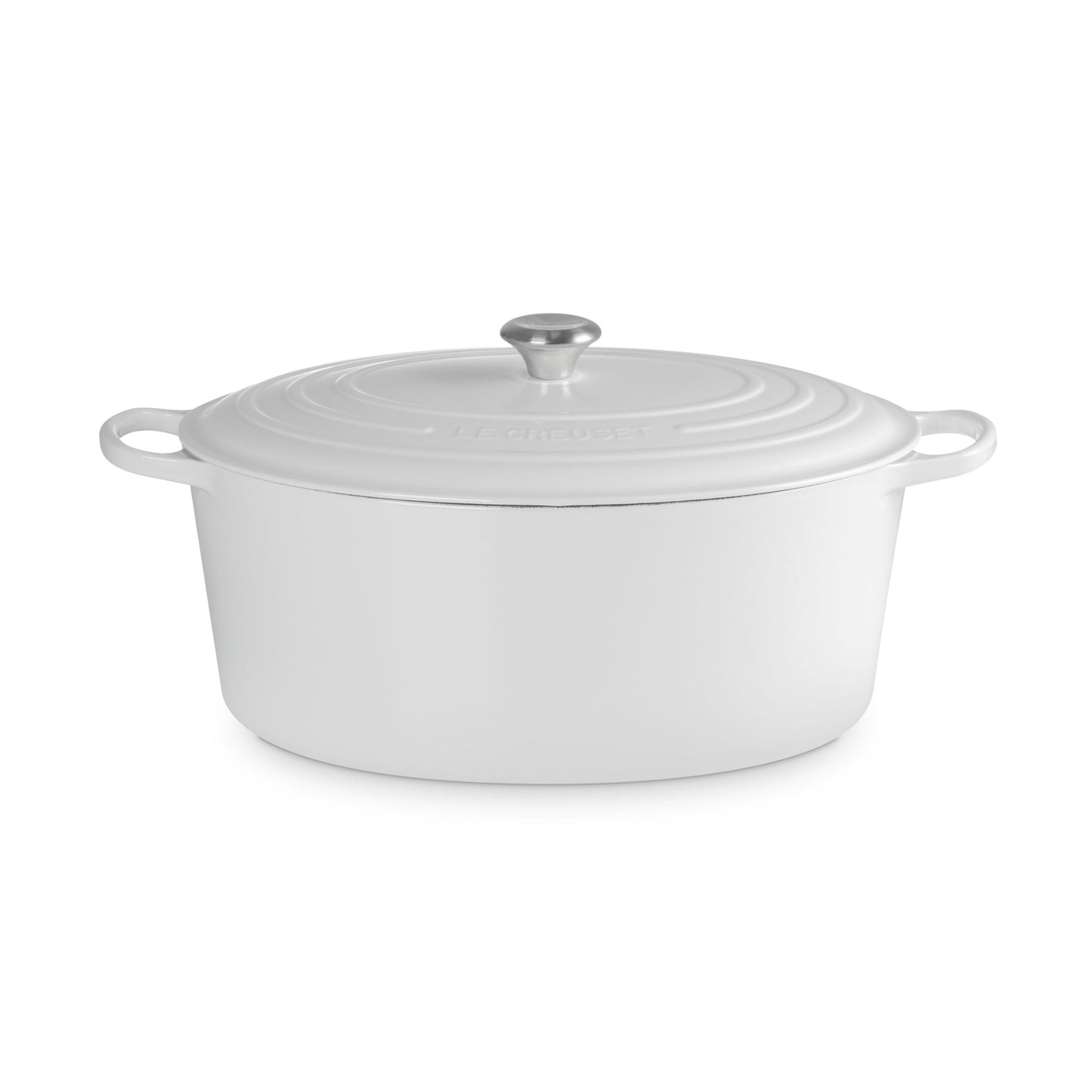 15.5QT SIGNATURE CAST IRON OVAL DUTCH OVEN, WHITE