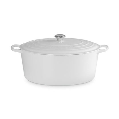 15.5QT SIGNATURE CAST IRON OVAL DUTCH OVEN, WHITE