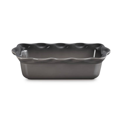 9" HERITAGE STONEWARE FLUTED LOAF PAN, OYSTER