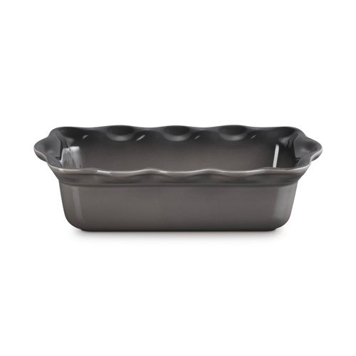 9" HERITAGE STONEWARE FLUTED LOAF PAN, OYSTER