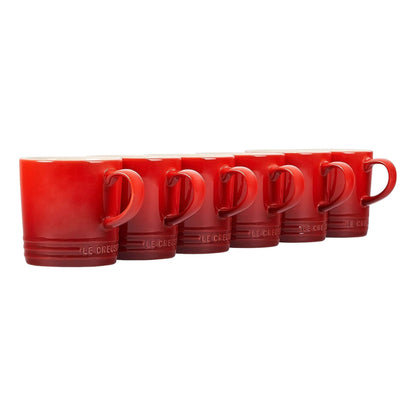 SET OF 6 LONDON MUG SET, CERISE